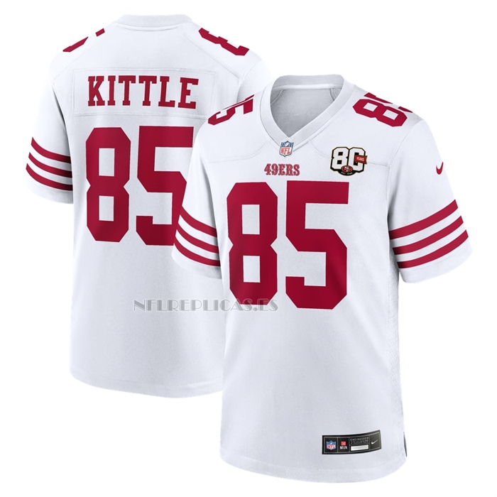 Camiseta NFL Game San Francisco 49ers George Kittle 80 Aniversario Blanco